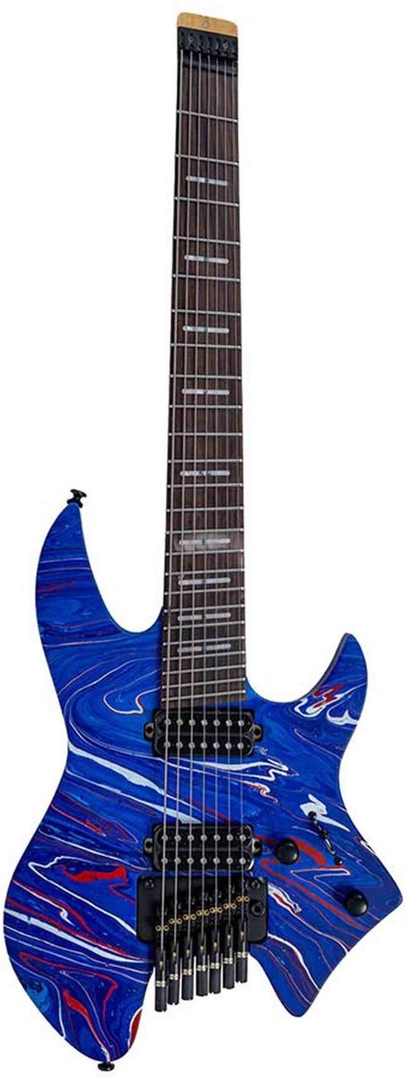 Sire X6H7 Larry Carlton 7-snarige Headless Elektrische Gitaar Blue Swirl