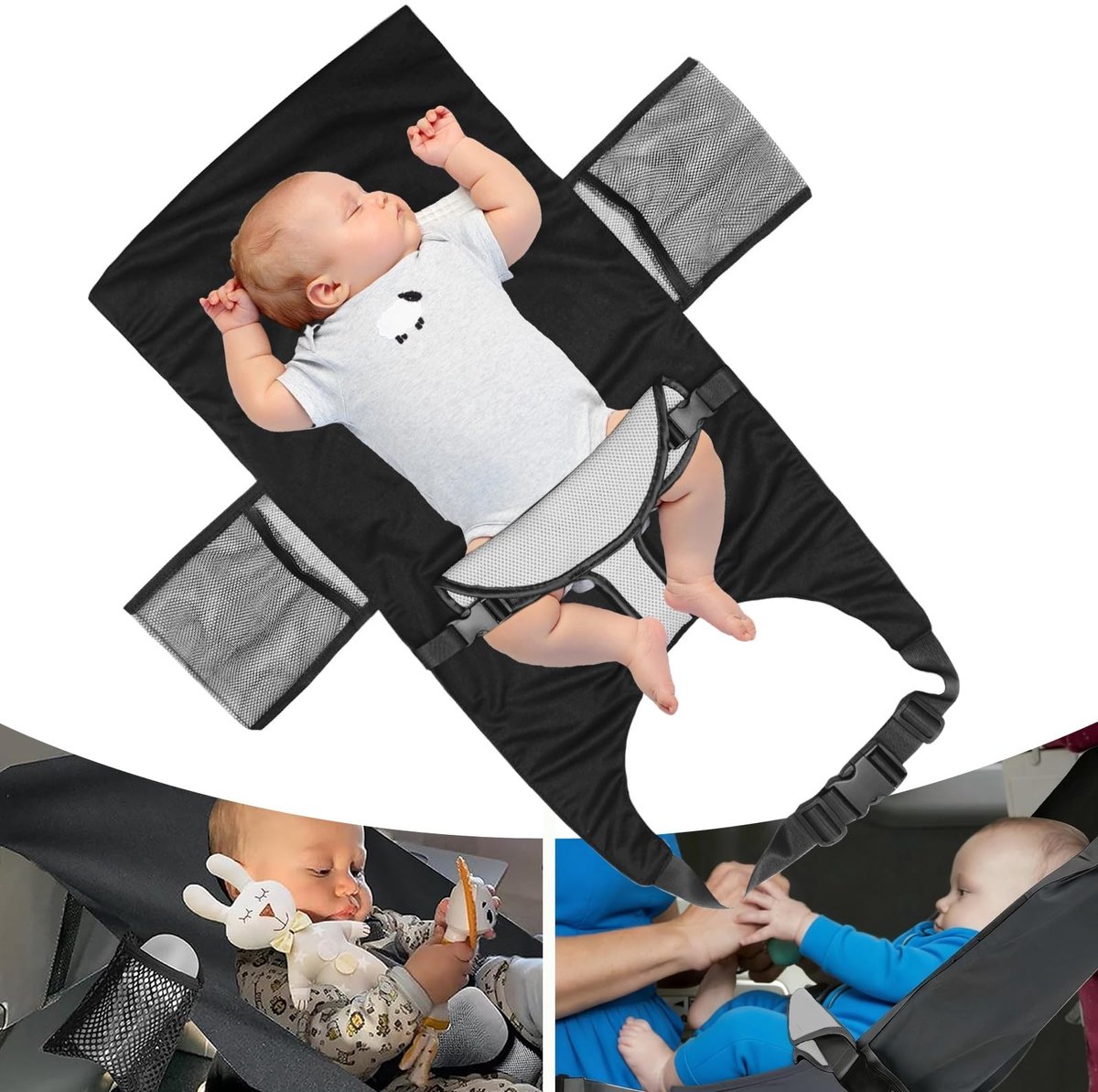 Omgoods - Baby Reisbed voor Vliegtuig en Trein met Opbergtas