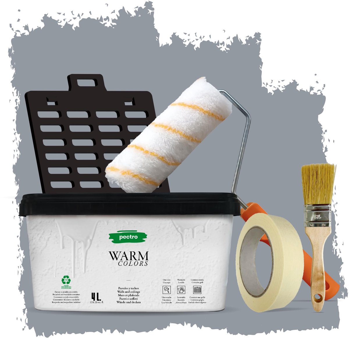 Omgoods - Muurverf 4L Compleet Kit - Inclusief Roller en Kwast