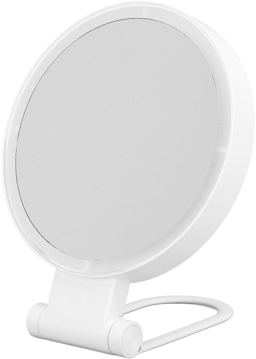 Omgoods - Verlichte Dubbelzijdige Make-upspiegel met LED en 5x Vergroting