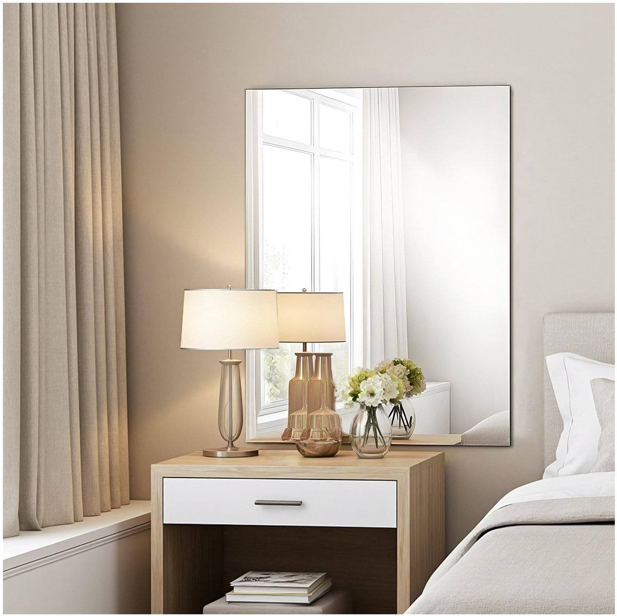 Omgoods - Wandspiegel 40 x 50 cm van HD Glas, Frameloos Design