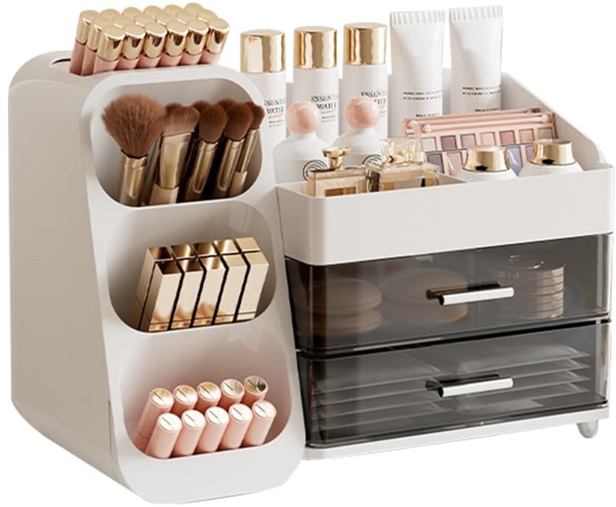Omgoods- Make-up Organizer Grote Capaciteit - Make-up Organizer met Lades - Cosmetica Organizer - Draaibare Organizer - Organizer voor Bureau - 35cm x 19cm x 25cm