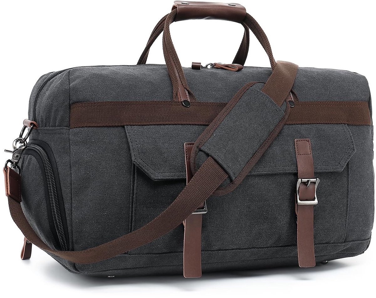 Omgoods - 36-55L Canvas Expandable Sporttas - Ideaal voor Reizen en Sport