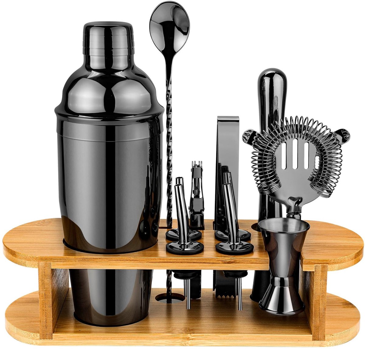 Omgoods - Complete Cocktail Shaker Set met Voet - Professionele Bar Tools voor Elke Bartender