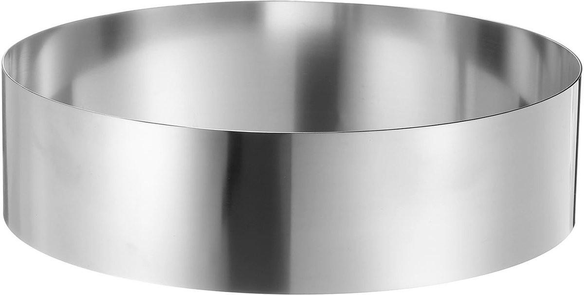 Omgoods - Ronde Cake Ring van RVS voor Taart- en Moussebereiding 25 x 6.8cm