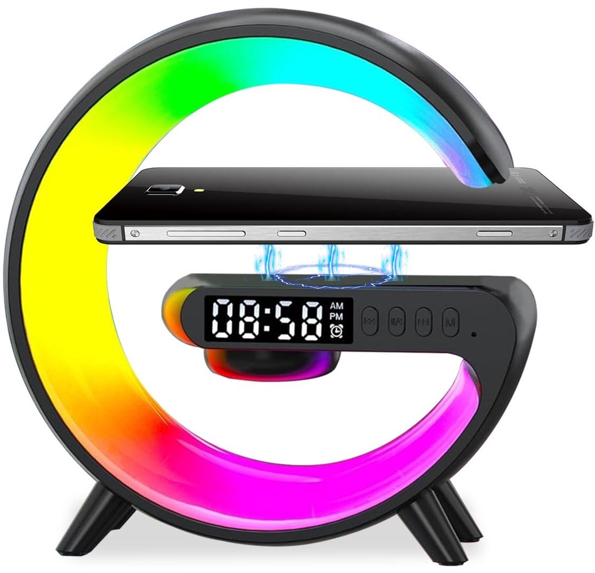 Omgoods - Draadloze Oplader met Bluetooth Speaker en Nachtlamp