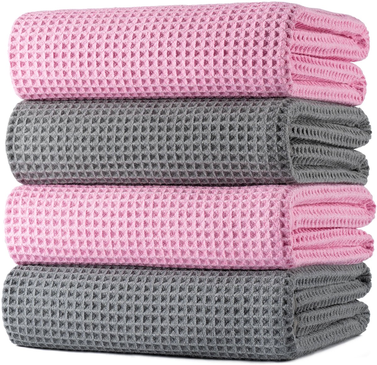Omgoods - Microvezel Badhanddoek Set van 4 Sneldrogend en Lintvrij