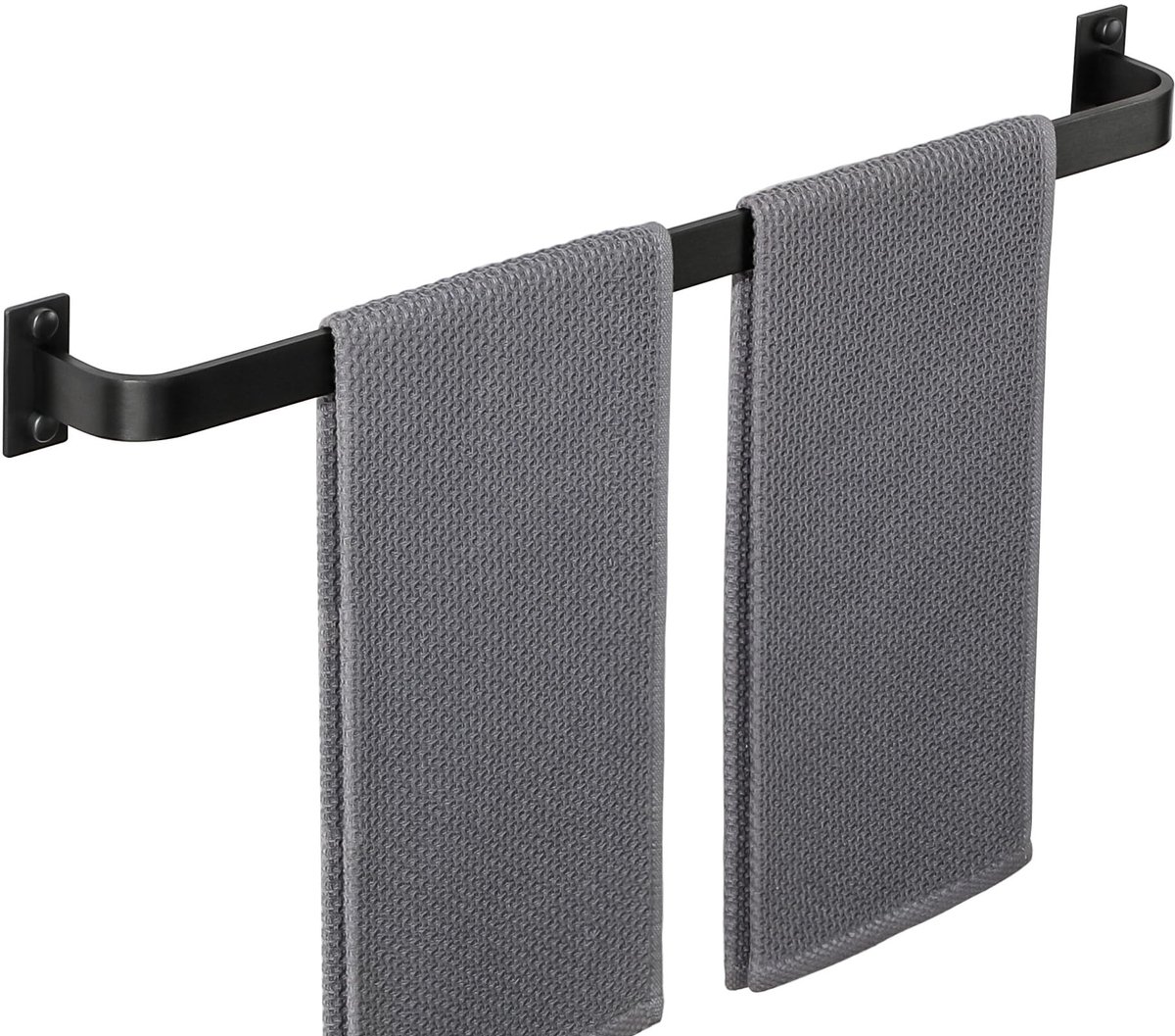 Omgoods - Zwarte Handdoekhouder Wandbevestiging 60 cm - Waterdichte Handdoekbar voor Badkamer en Keuken