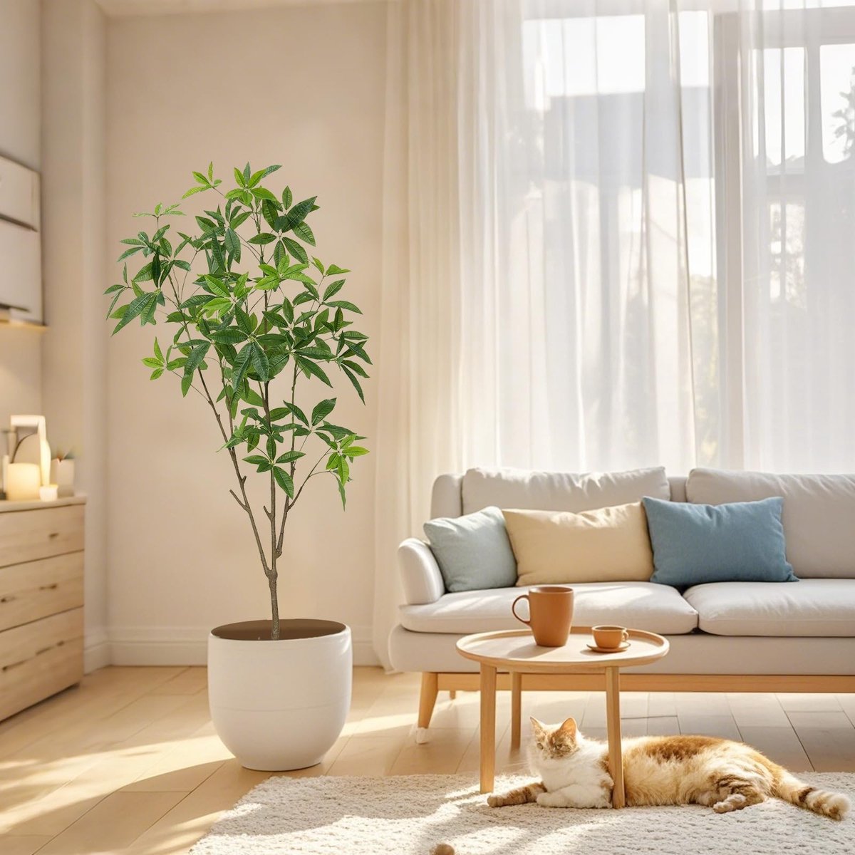 Omgoods - Kunstplanten Geldboom 150 cm - Potted Fake Plant voor Binnen