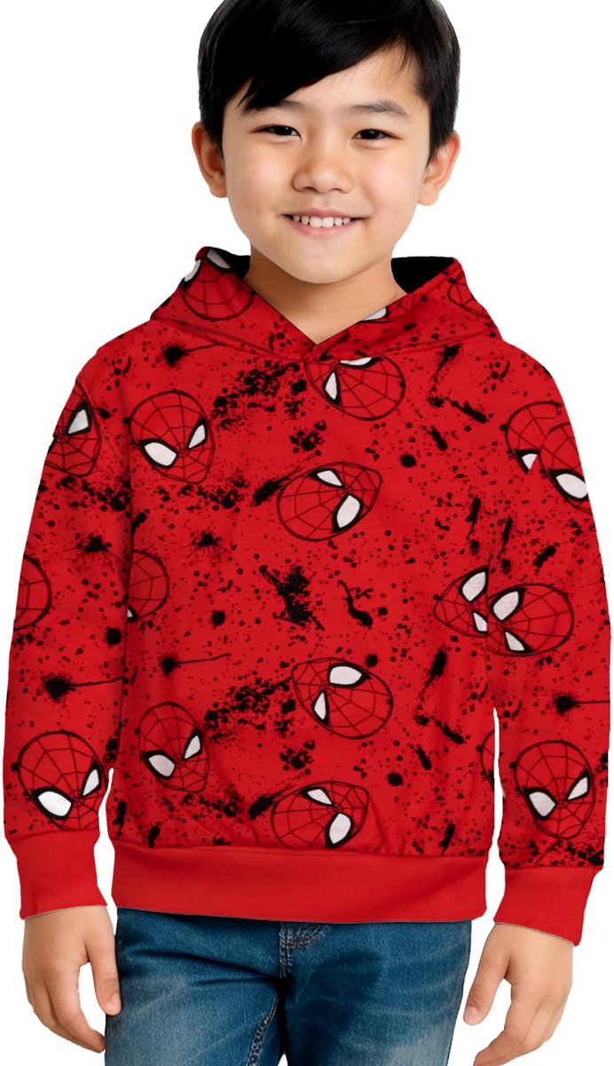 Omgoods - Kinderen Hoodie in Spiderman Design met Kap