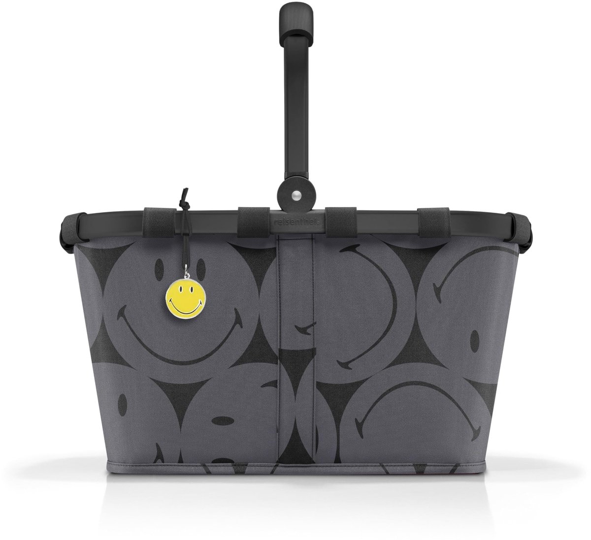 Omgoods - Carrybag Winkelmand 48 x 29 x 28 cm in Smiley Grijs