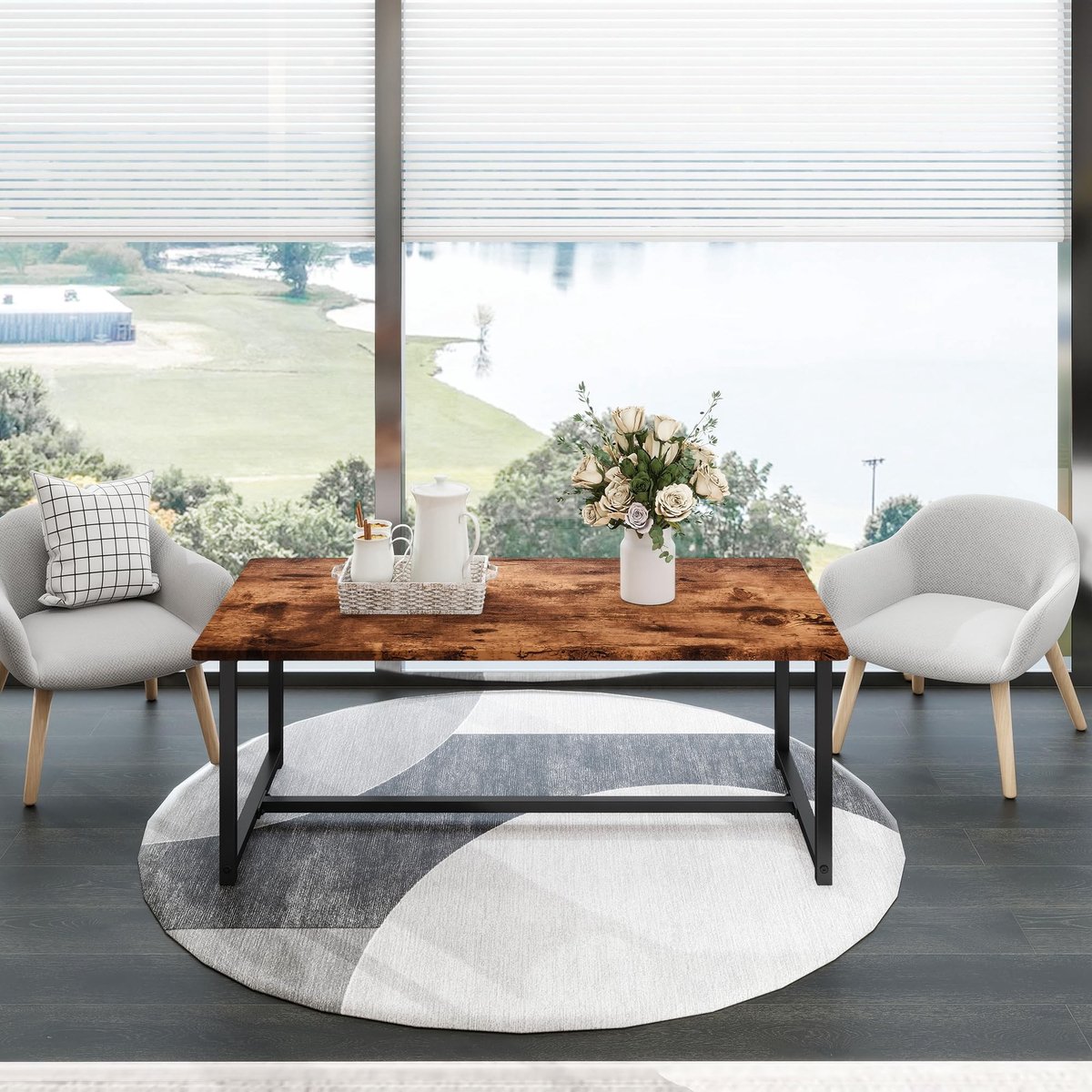 Omgoods - Vintage Koffietafel 90 x 45 x 42 cm met Opbergruimte