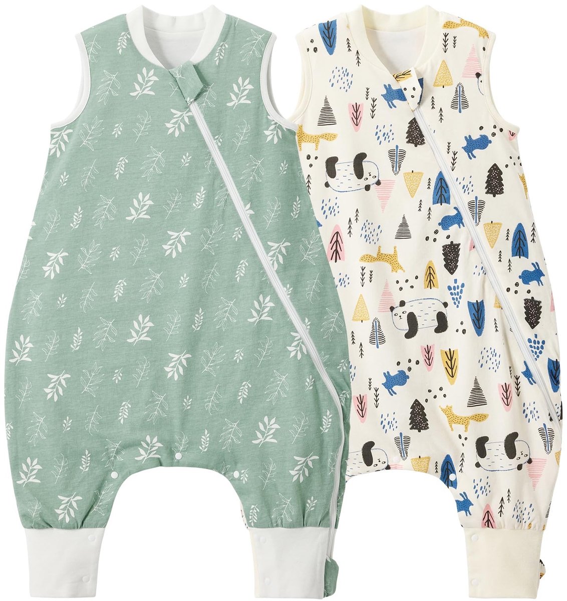 Omgoods - Baby Slaapzak met Voetjes - 2-Pack 1.0 TOG Katoenen Slaapzak voor Kinderen