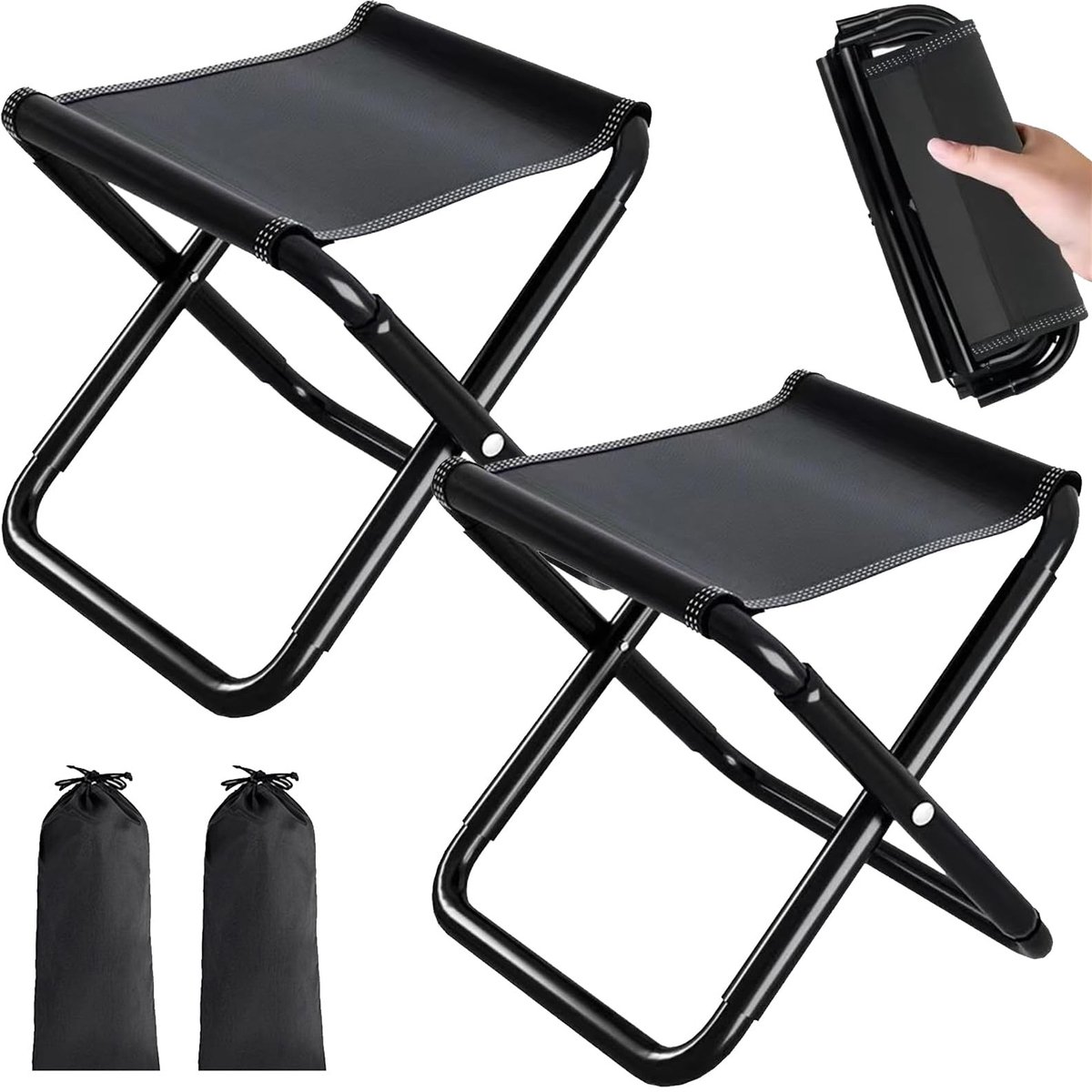 Omgoods - Set van 2 Opvouwbare Stoelen voor Buiten