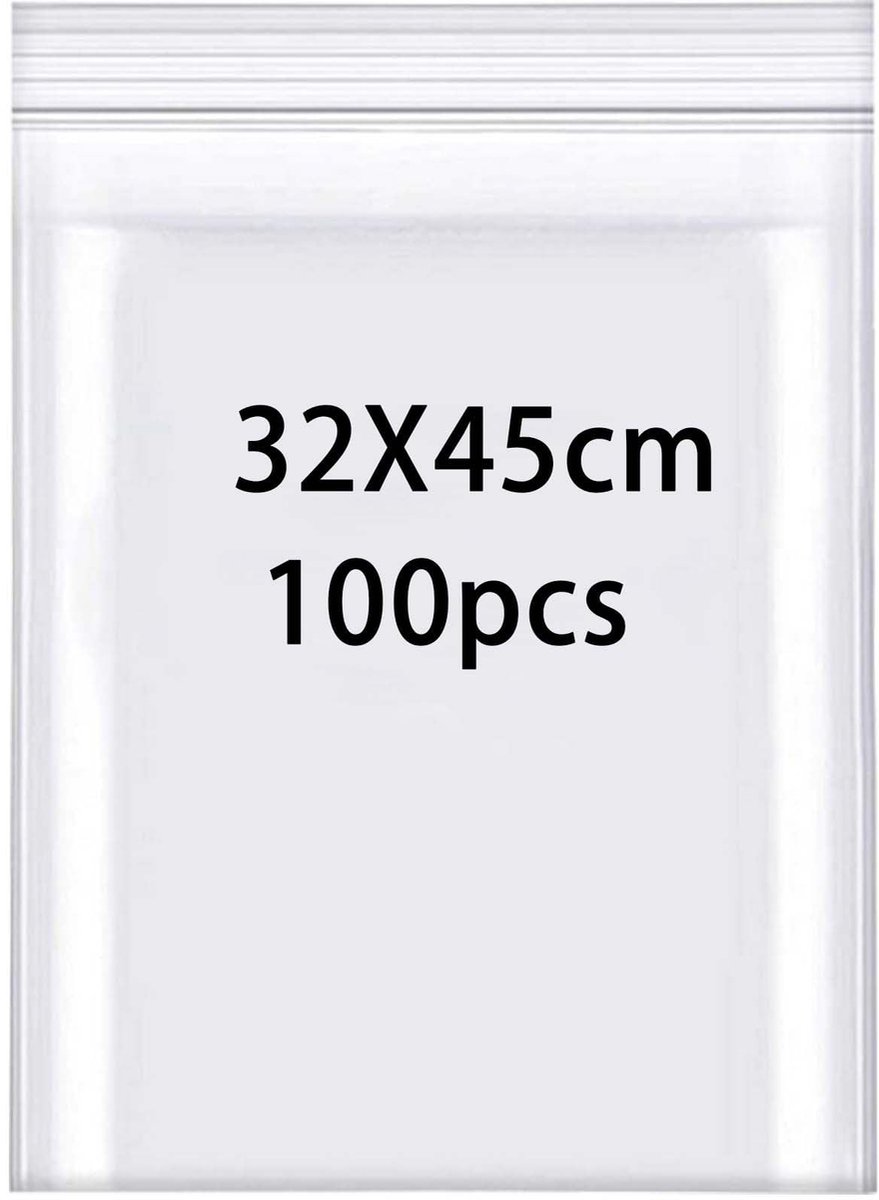 Omgoods - 100 Resealable Plastic Zakjes 32x45cm voor Opslag