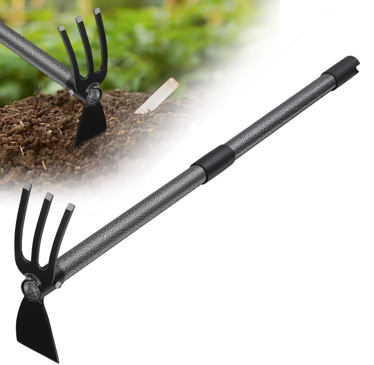 Omgoods - Multi-functionele Tuinhekel - Zwarte Tuin Rake Set van 5 Stuks