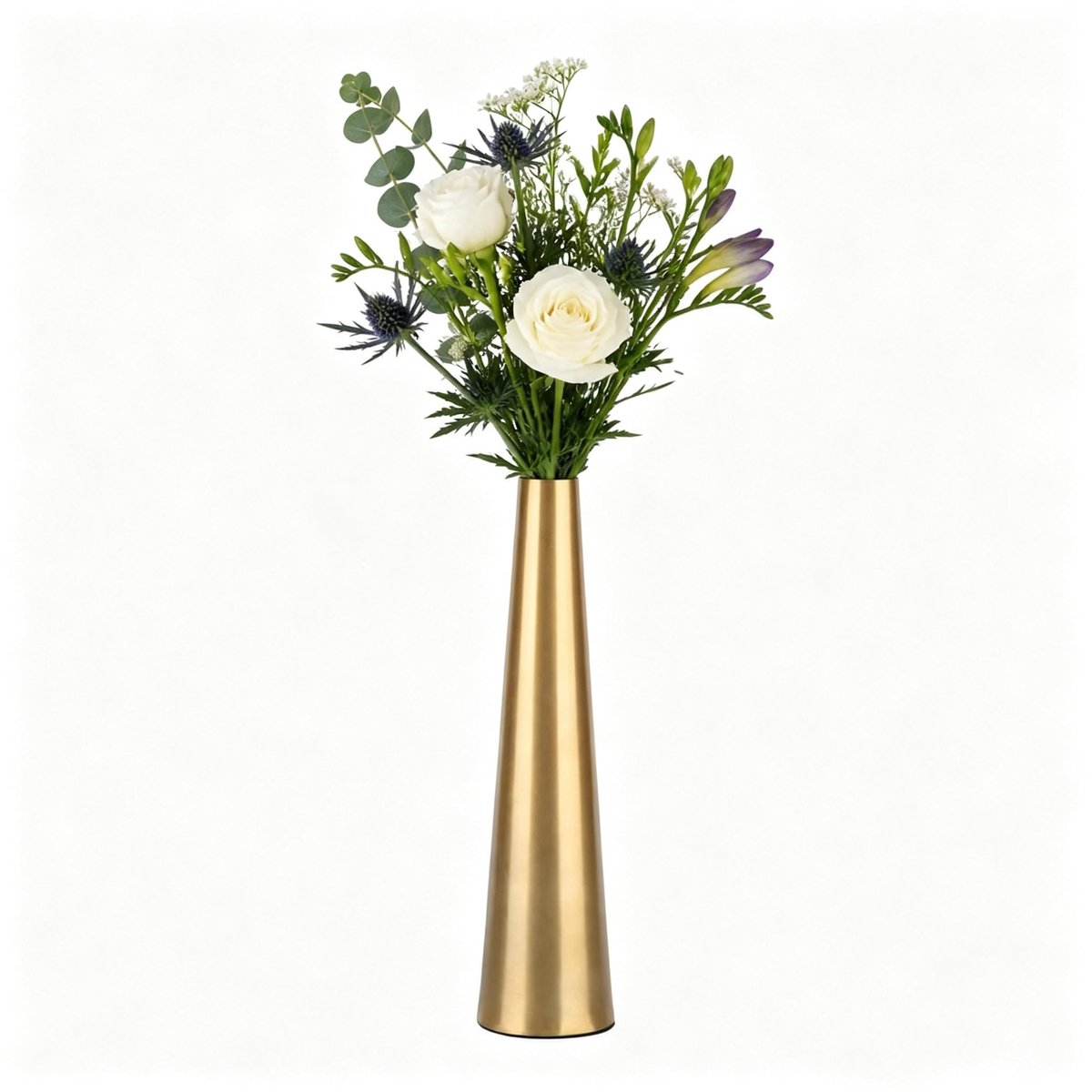 Omgoods - Hoge Gouden Vaas van Metaal voor Bloemen en Decoratie