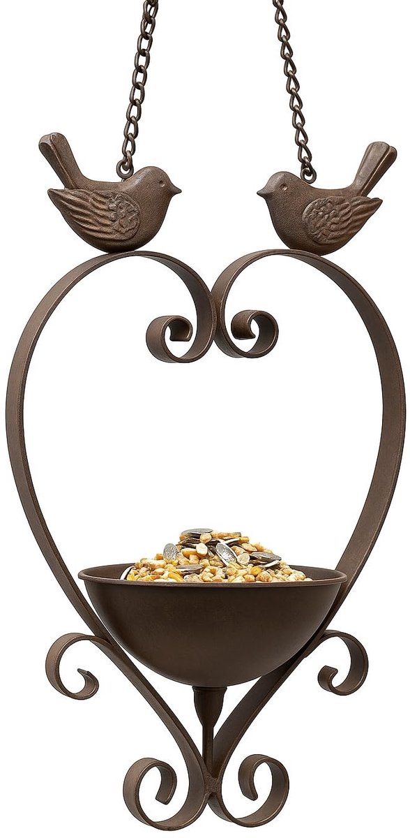 Omgoods - Decoratieve Vogelbad Hartvormig van Metaal