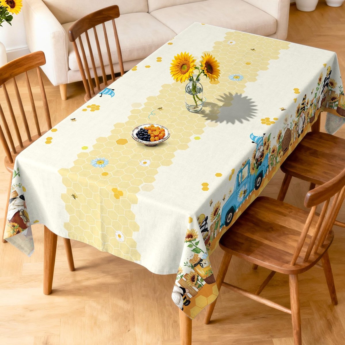 Omgoods - Waterdicht Tafelkleed met Zonnebloemen 152 x 213 cm