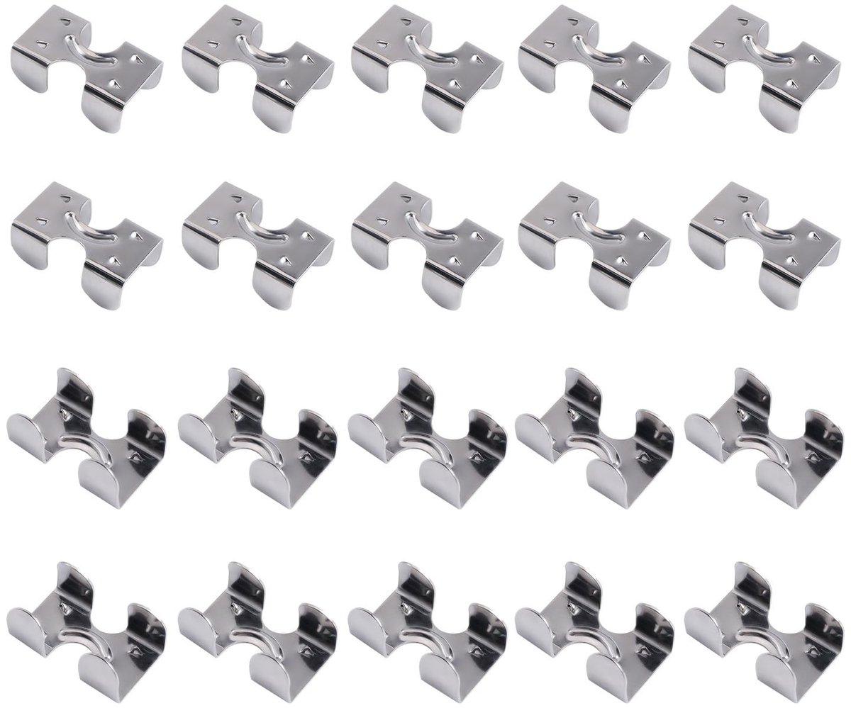 Omgoods- Touwlusklemmen 20 stuks - Roestvrij Staal - Metalen Lusklemmen - Voor Hondenriemen/Sleutelhangers - Paardentouwen/Hoofdstelteugels - Kwaliteitsmateriaal - Touwklem