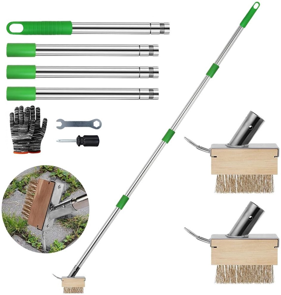 Omgoods - Set van 2 Onkruidborstels met Verwijderbare Handgreep