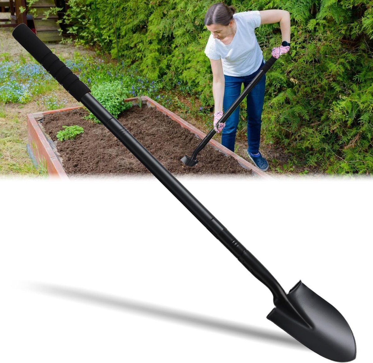 Omgoods - Zwarte Tuinschop met Lange Handgreep