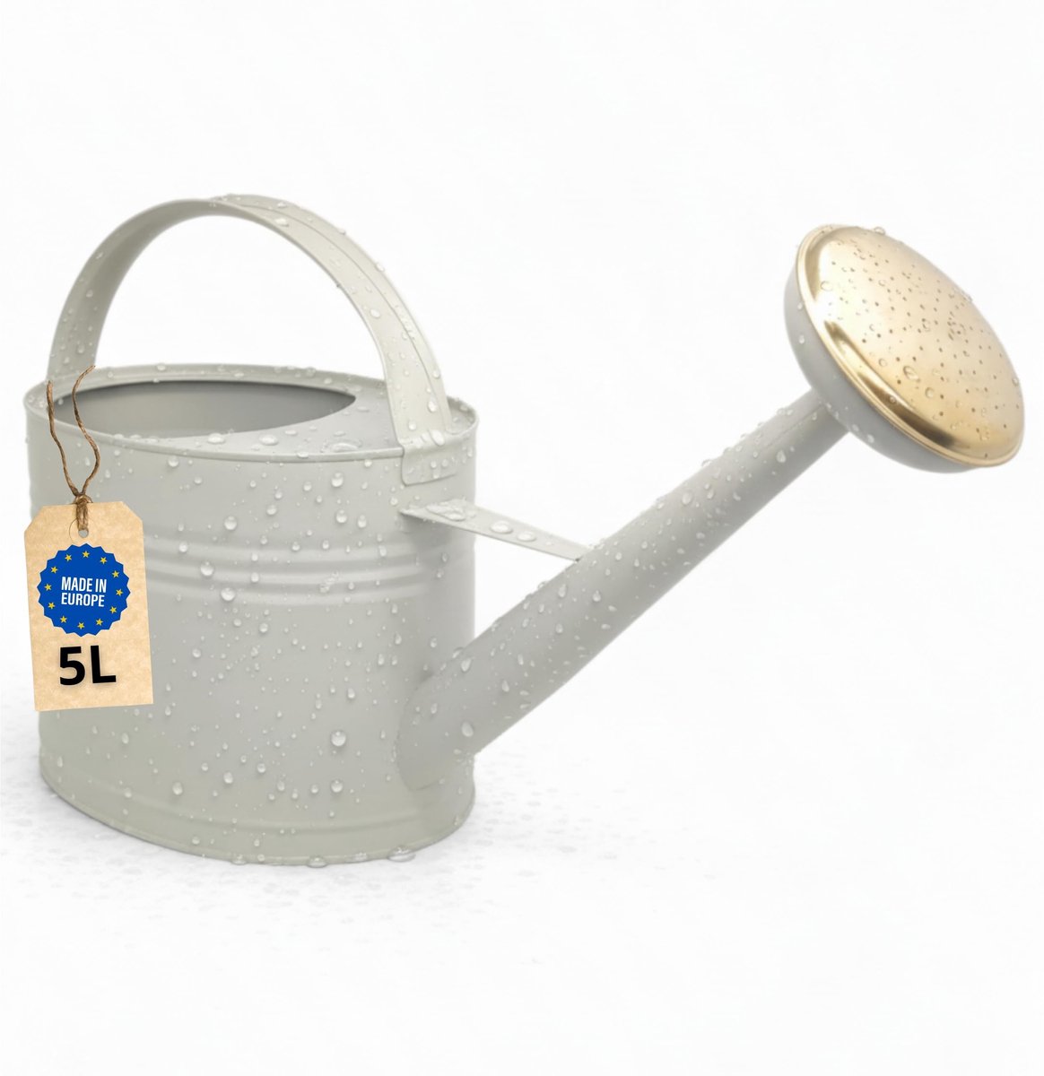 Omgoods - Gieter 5 Liter - Hoogwaardige Metalen Watering Can met Brass Brause