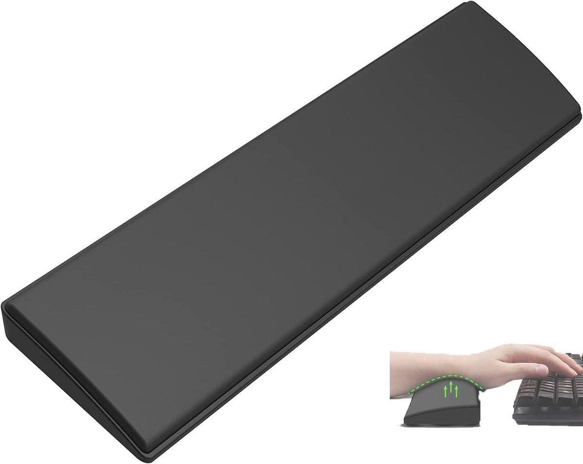 Polssteunen Voor 60% Compact Gaming Draadloos Office Mechanisch PC Toetsenbord Ergonomisch Faux Leather Wrist Support 6 Antislip Rubberen Voetjes Zacht Memory Foam Wrist Rest
