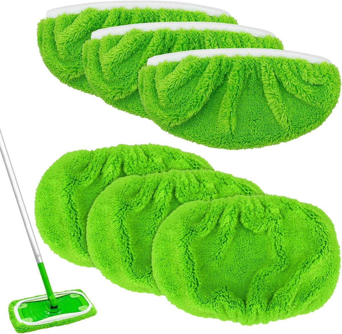 Reservehoes voor Nat en Droog Gebruik Compatibel met Swiffer Sweeper, Wisserovertrek Herbruikbaar Koraalvlies 6 Stuks