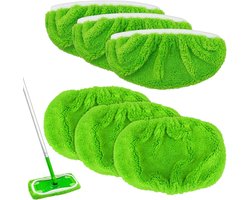 Reservehoes voor Nat en Droog Gebruik Compatibel met Swiffer Sweeper, Wisserovertrek Herbruikbaar Koraalvlies 6 Stuks