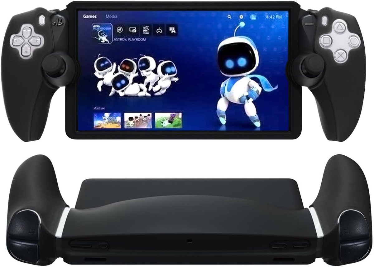 Beschermhoes voor PS5 Portal, siliconen beschermhoes zachte hoes antislip anti-kras handheld gameconsole hoes voor PS5 Portal Game Console (zwart)