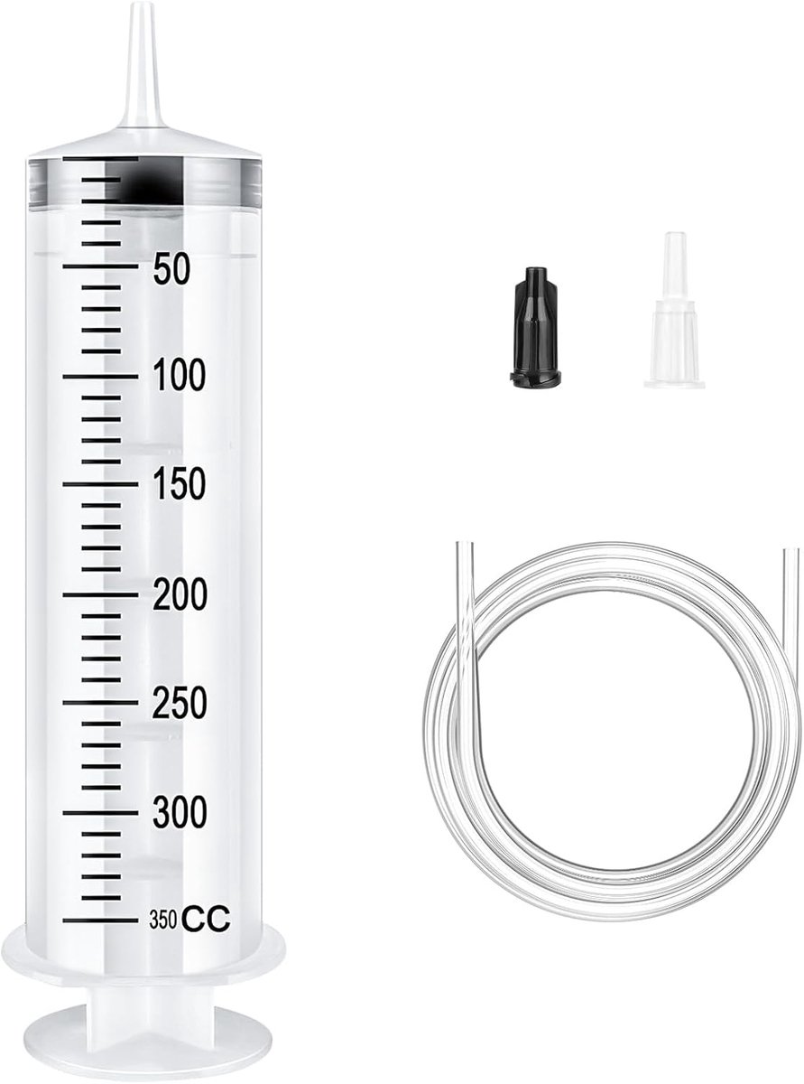 Plastic Spuiten, 350 Ml Geen Naald-Spuit, Herbruikbare Vloeibare Maatspuit Met 1 Katheter, Grote Spuit, Spuit Voor Laboratoria, Dierdosering, Bewatering, Meten Bijvullen