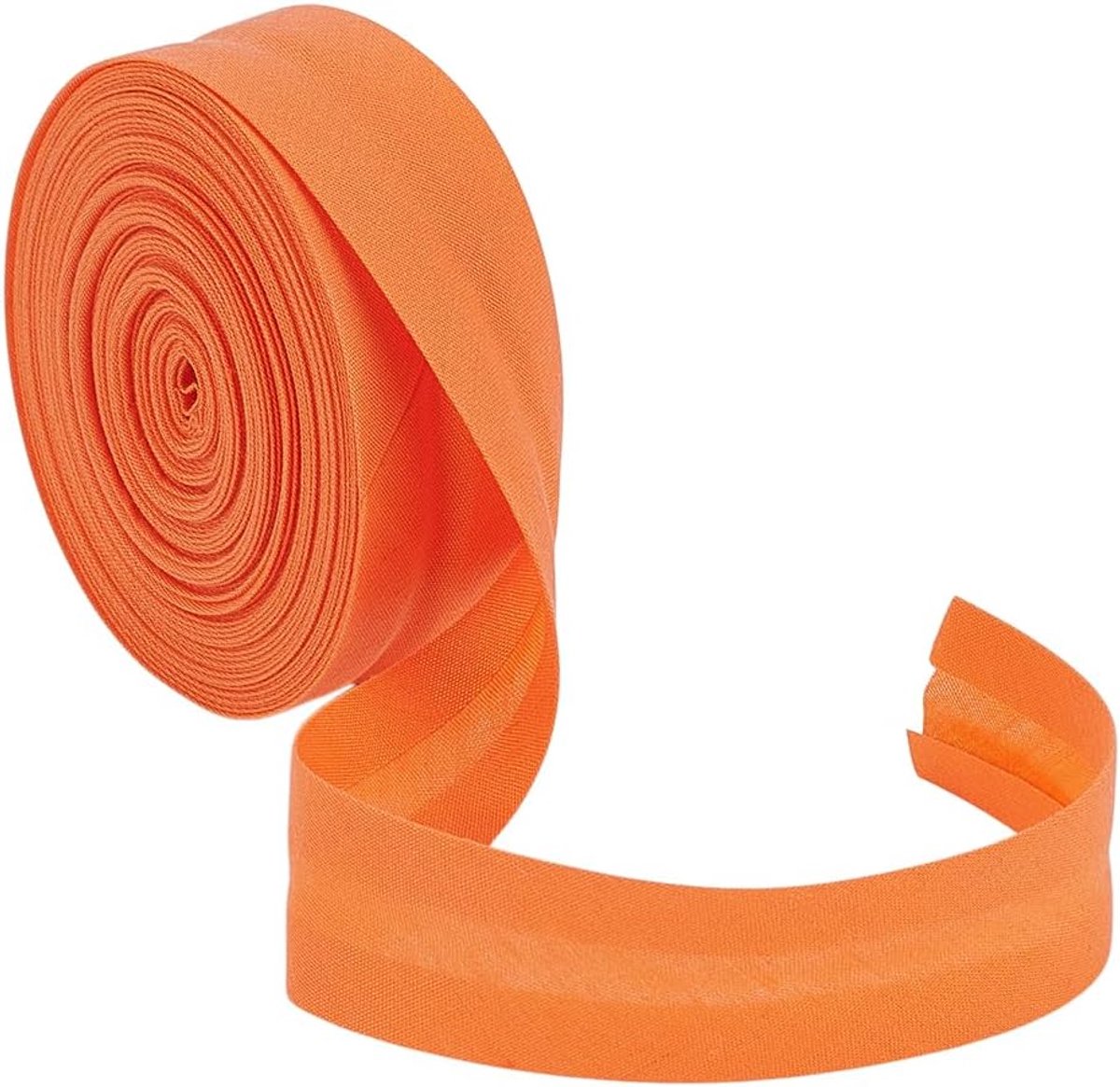 10m/11 Yards Single Fold Bias Tape, 18mm/3/4 Inch Breed Licht Oranje Polycotton Bias Binding Tape Zoomlint voor DIY Kledingstuk Naaien, Naaien, Leidingen, Quilten