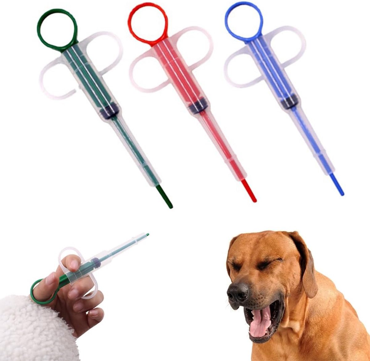 Set van 3 tablettenhouders voor katten - medicijnen feeder huisdier pusher spuit voor Trojaanse paarden en andere tabletten - inclusief soft-tip, geschikt voor honden en andere dieren
