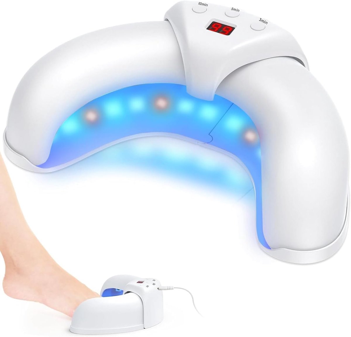 2025 upgrade nagelschimmel-laserapparaat, nagelschimmellaserapparaat voor meerdere vingernagels en vingernagels, lichttherapie-apparaat, nagelschimmel, 910 nm infrarood + 470 nm blauw licht