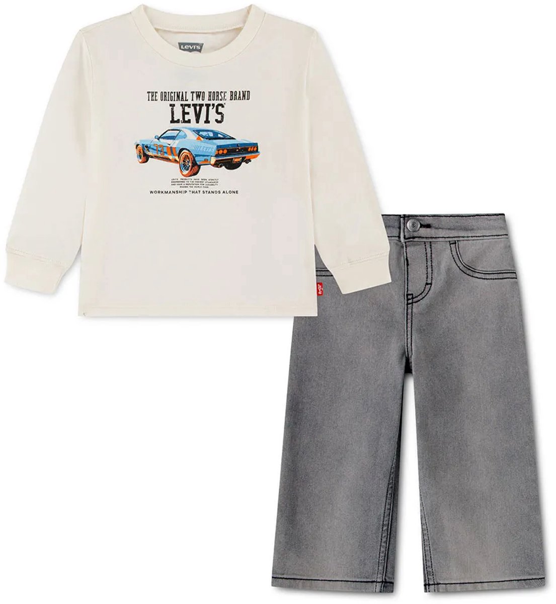 Levi´s ® Kids Car & Denim Set Wit,Grijs 24 Months Jongen