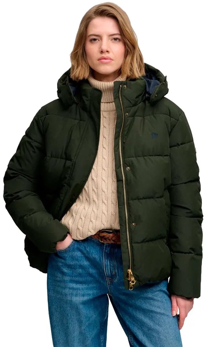 Superdry Premium Gewatteerde Jas Met Capuchon Dames Gewatteerde jassen Groen
