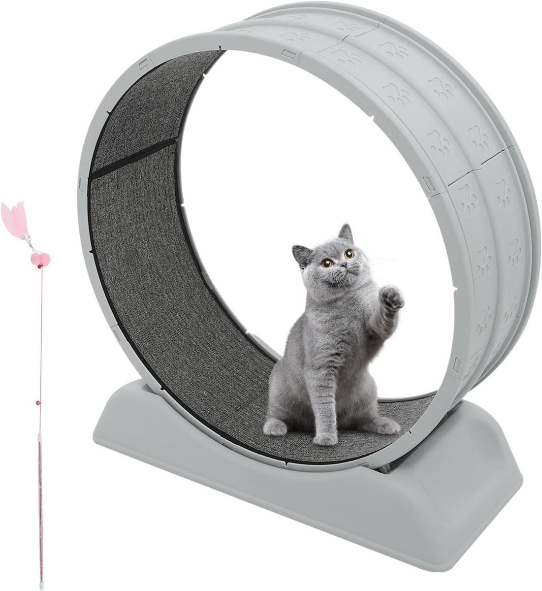 Katten Loopwiel - Fitness wiel - Binnenhuis beweging - Stil ontwerp - 80 cm diameter - Grijs