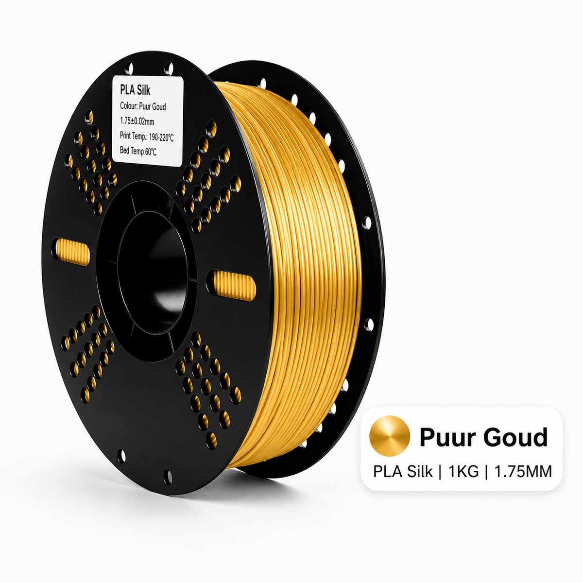PLA Silk Filament – Puur Goud – 1.75mm – 1KG – Koppelprint
