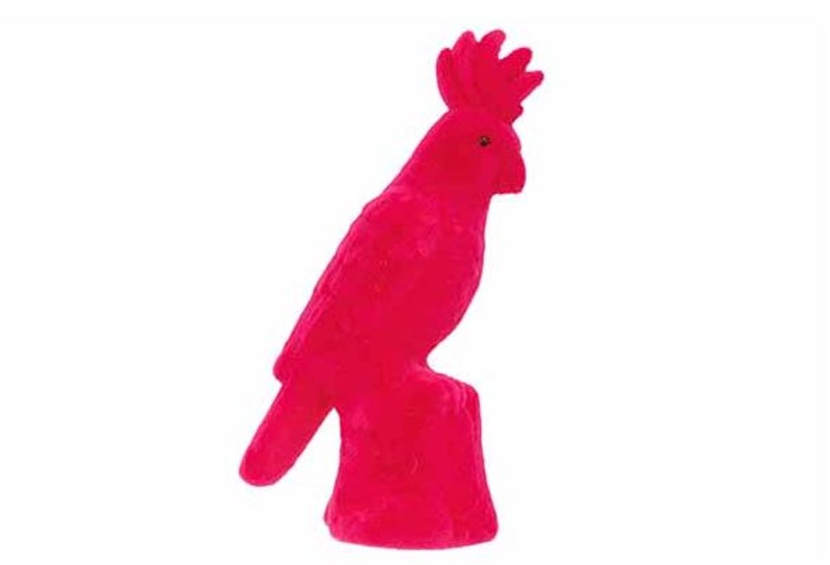 Papegaai Flocked Fuchsia 8x5xh15,5cm Kun Ststof