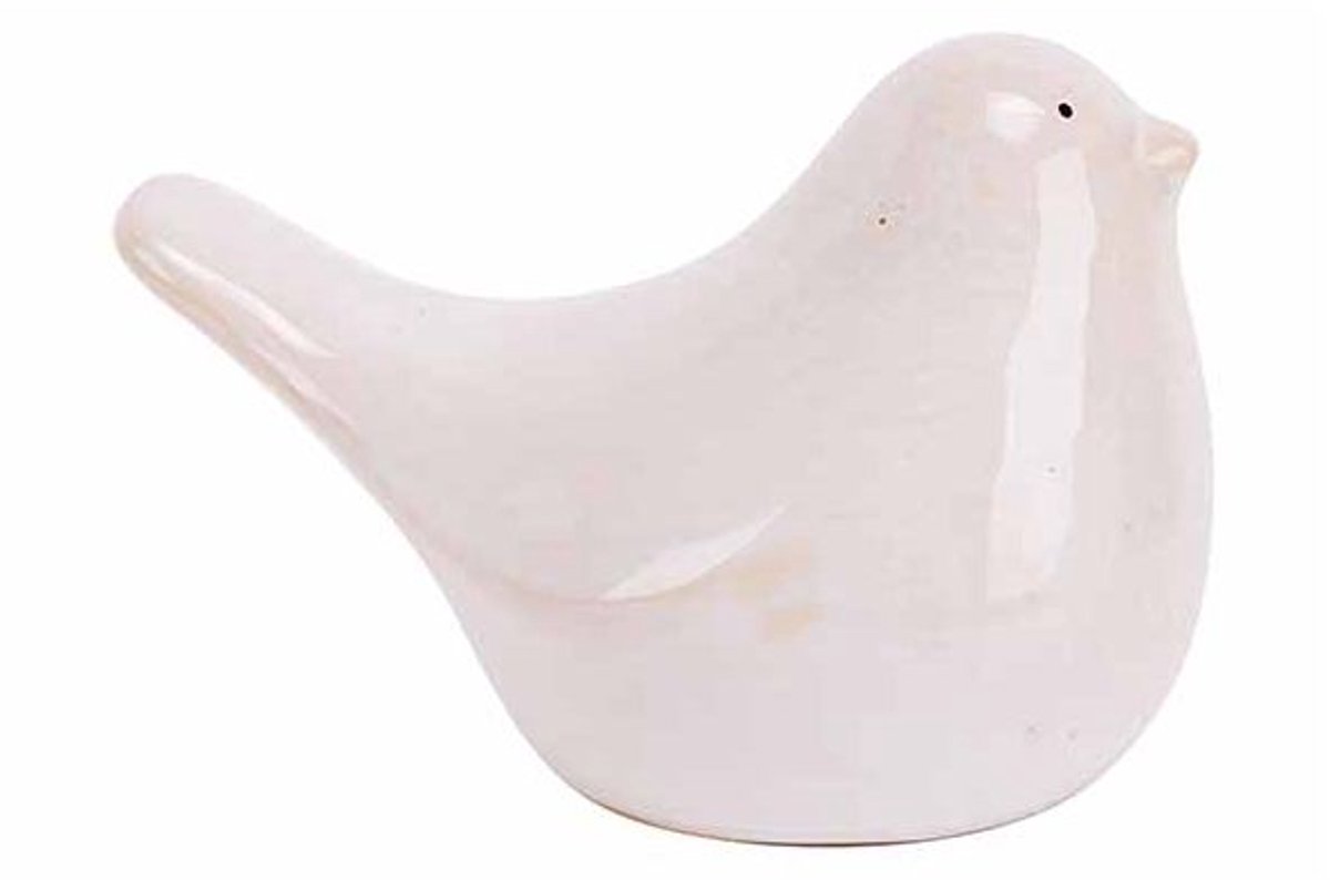 Vogel Creme 13x8,2xh9cm Langwerpig Porse Lein