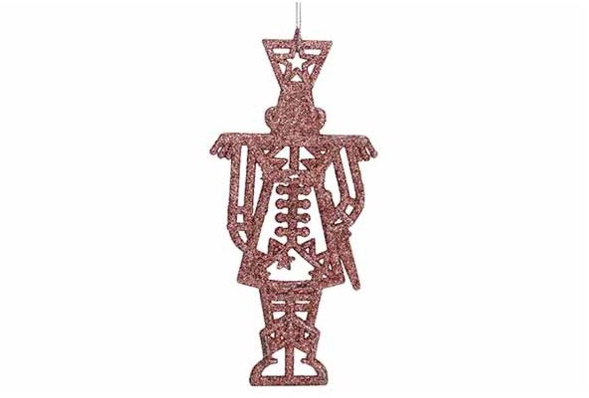 Hanger Nutcracker Glitter Roze 8xh15cm K Unststof