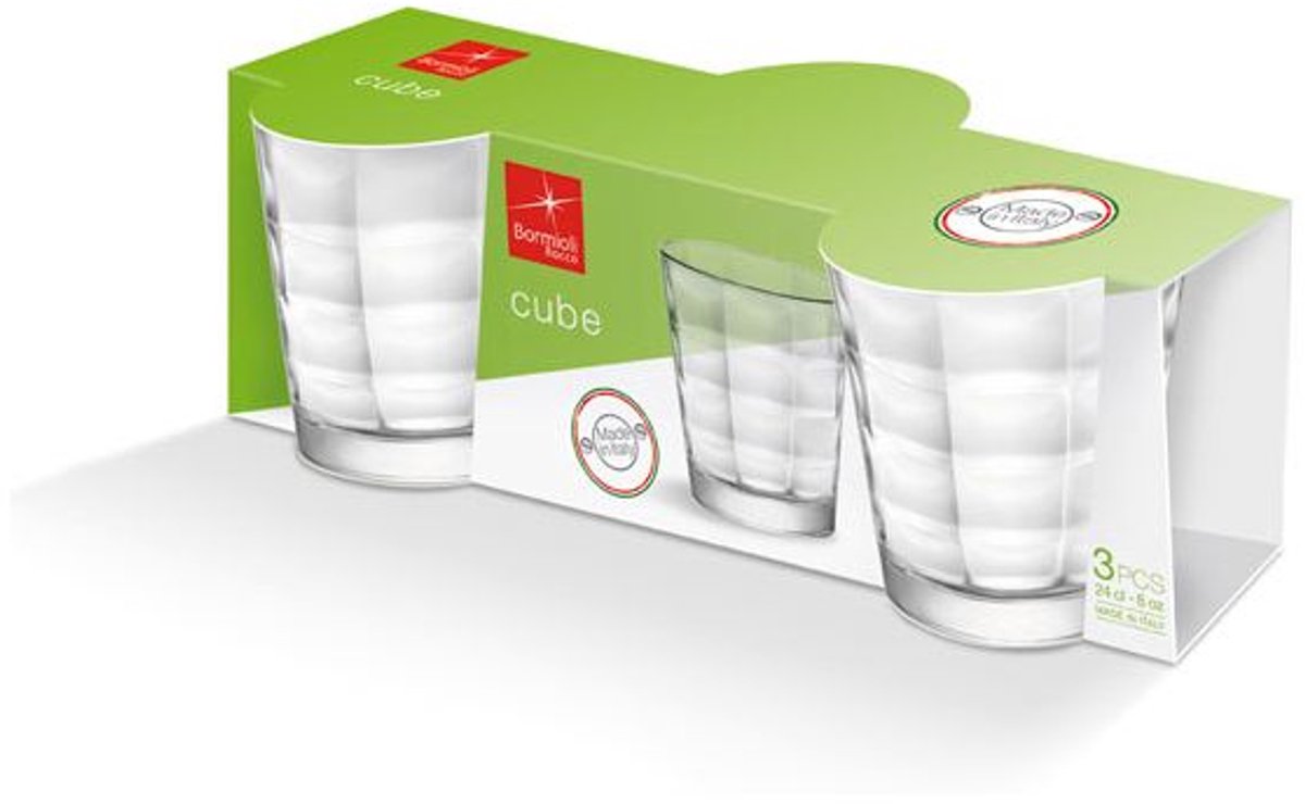 Bormioli Cube Waterglas 24cl Set3