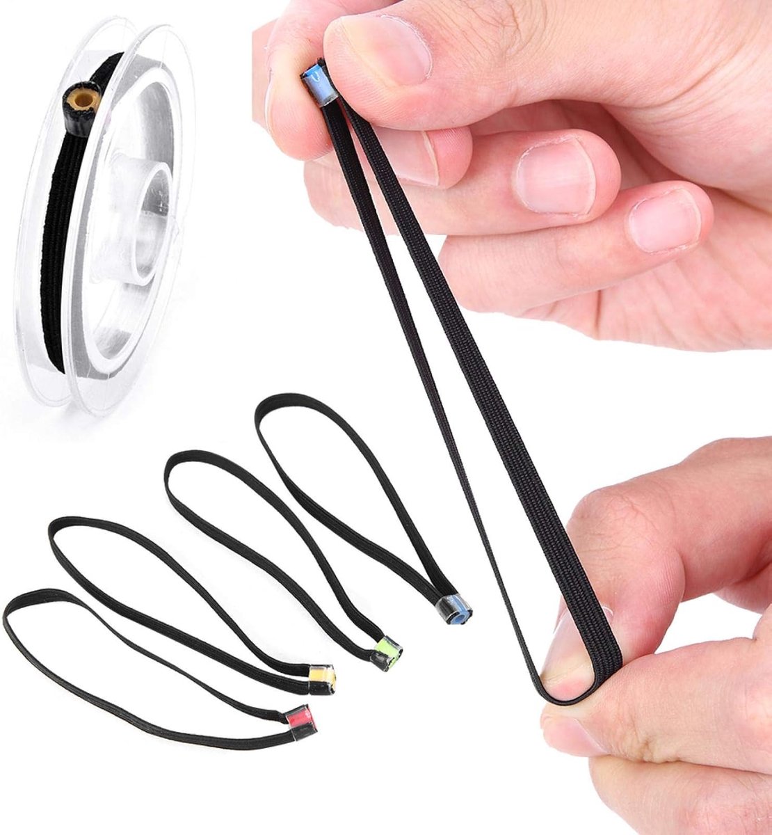 4Pcs Vliegvissen Tippet, Elastische Stof Lichtgewicht Vissen Tippet Spool Ring Vis Draad Loop Visgerei Accessoire