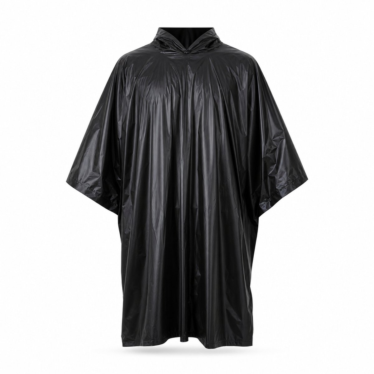 Herbruikbare Regenponcho met Capuchon - Lichtgewicht PVC - Unisex - Zwart