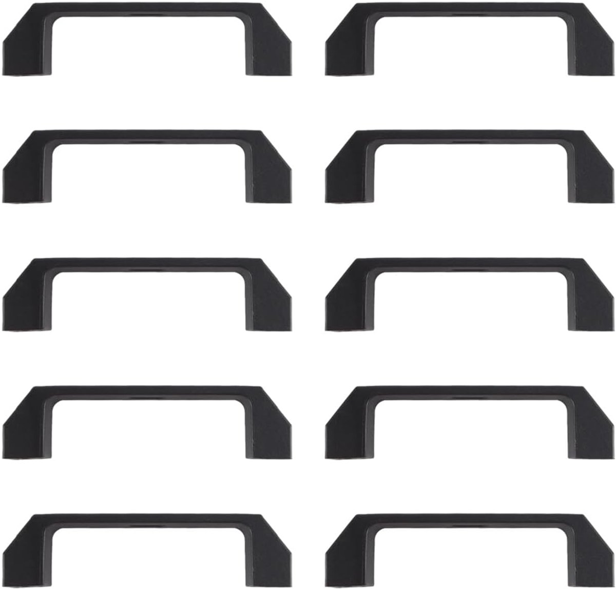 10 stuks zwarte, verdikte nylon handgrepen, 150 mm gatenafstand, rechthoekige kunststof handgrepen voor laden, bagage, machines en garage-uitrusting