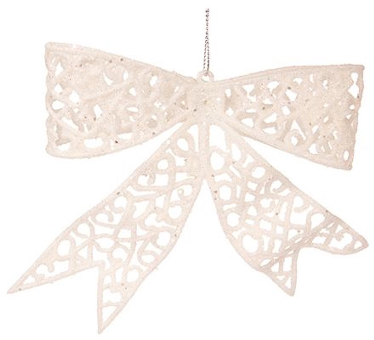 Strik Hanger Glitter Wit 18x3xh13cm