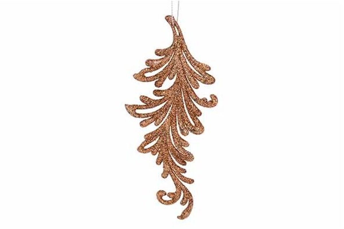Hanger Leaf Glitter Koper 7xh16cm Kunsts Tof