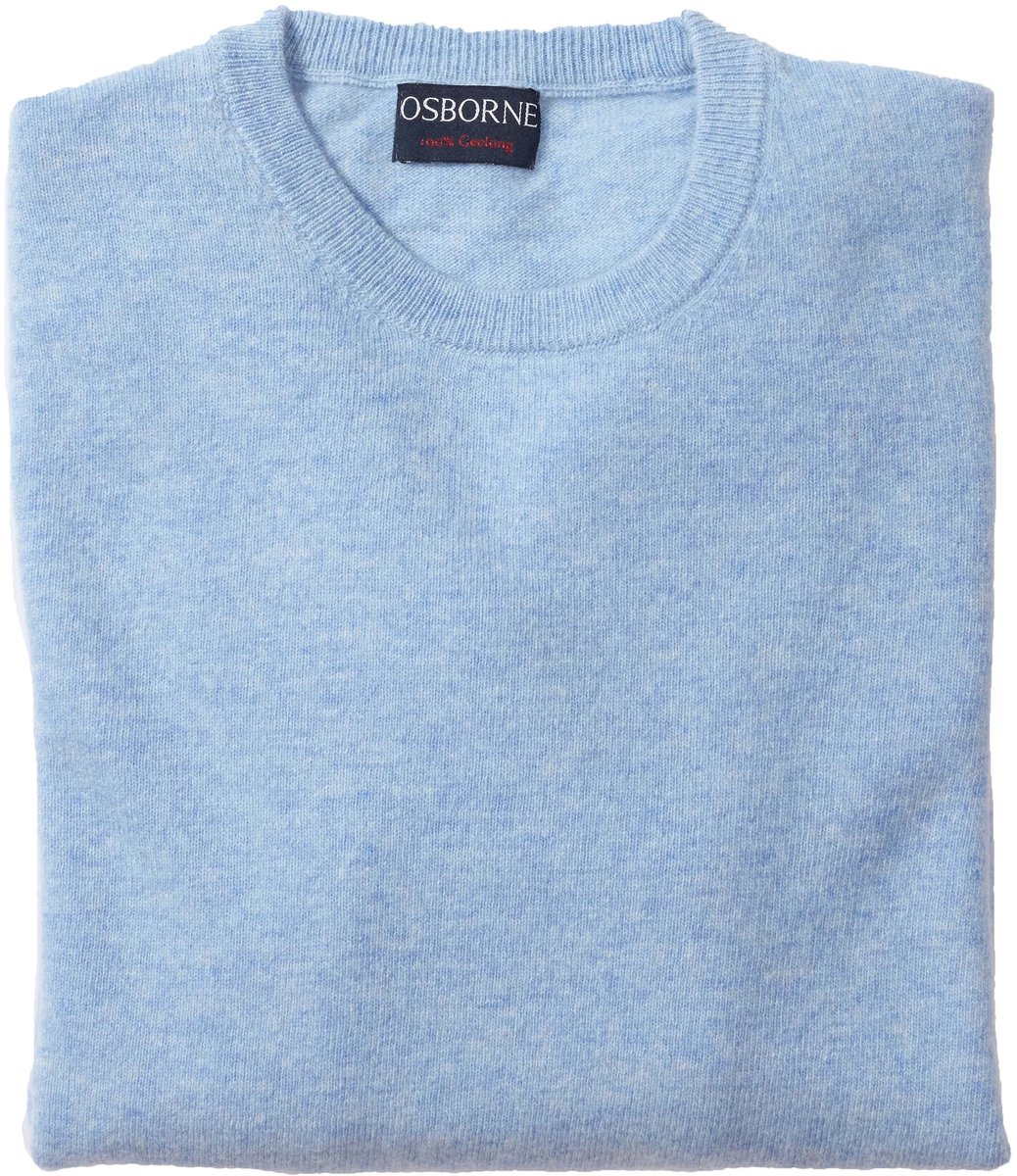 Osborne Knitwear Trui met ronde hals - Geelong wol - Glacier - S
