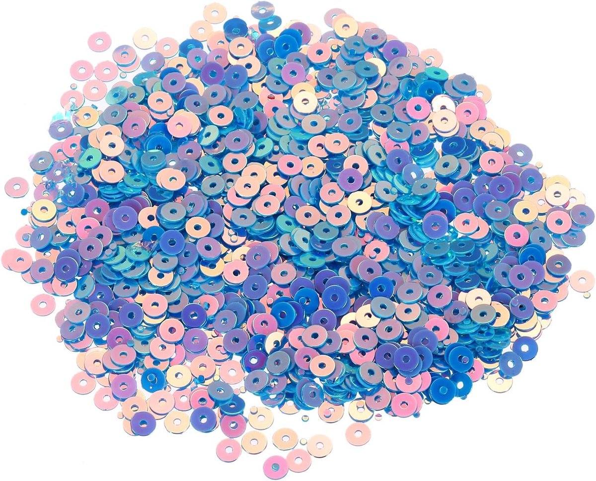 Pailletten, 4 mm, bulk cup, pailletten, borduurwerk, pailletten, ronde pailletten met gaten voor het maken van sieraden, knutselen, naaien, make-up, nagels